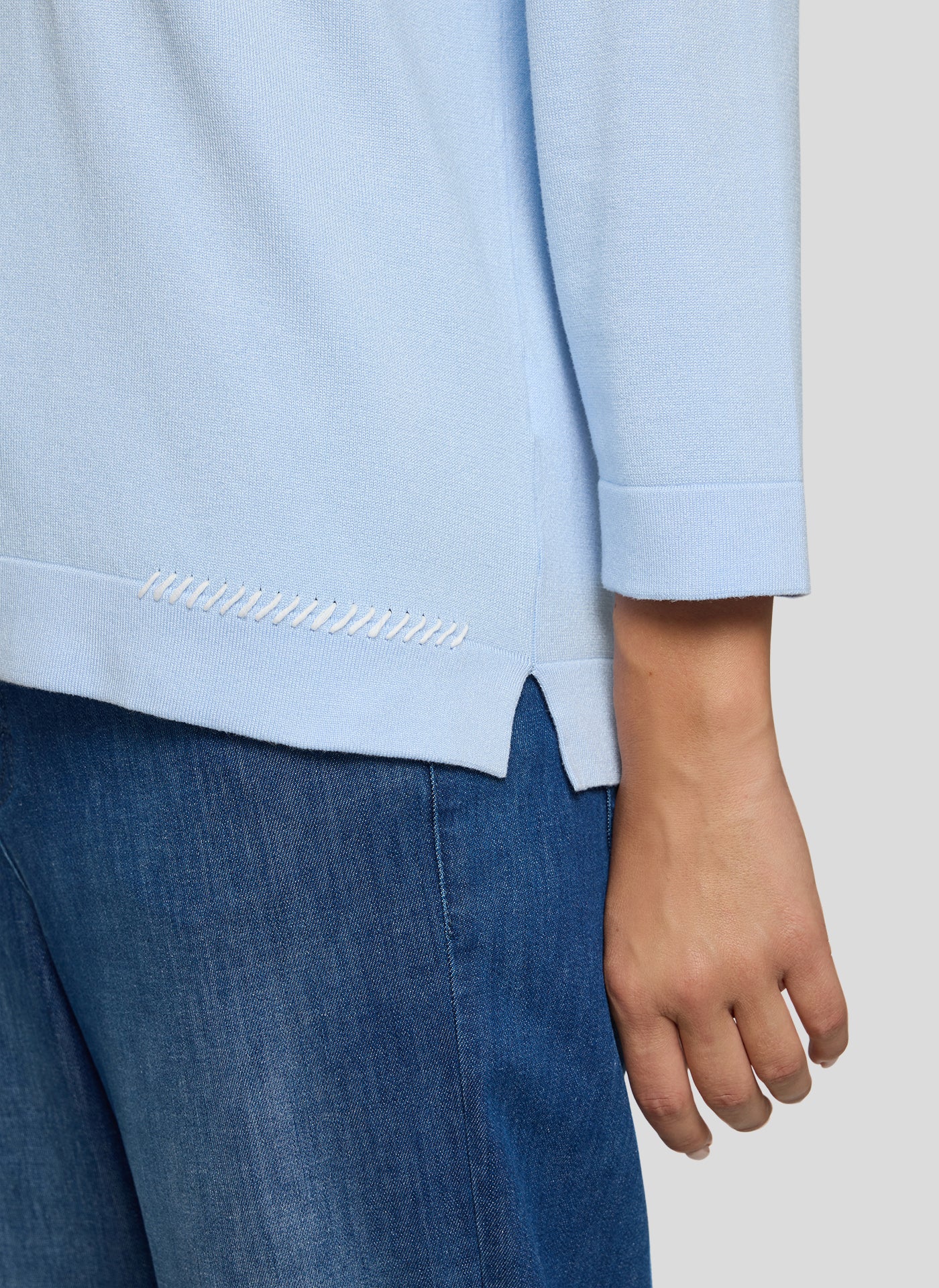 RABE Pale Blue Round Neck Jumper