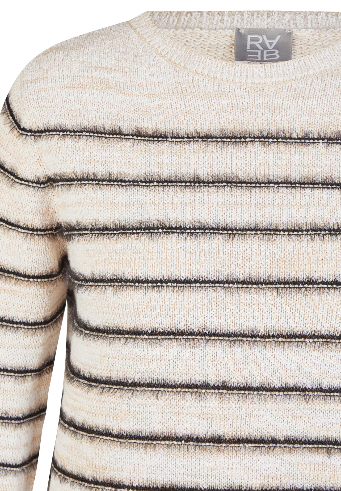 RABE Black Stripe Textured Neuteral Knit