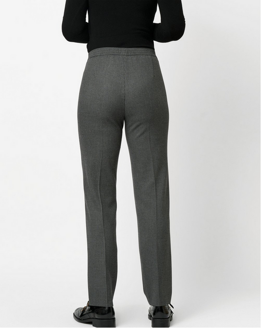 TONI Grey Mini Hounstooth Scarlet Trousers