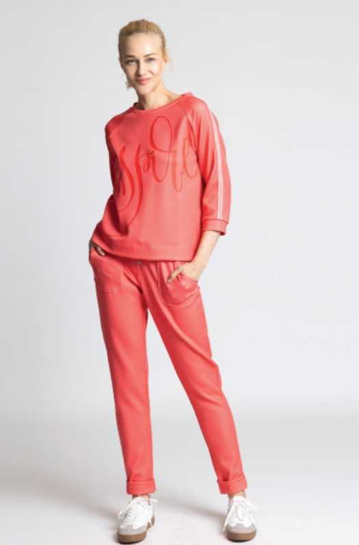 SANI BLU Papaya Slim Leg Trousers