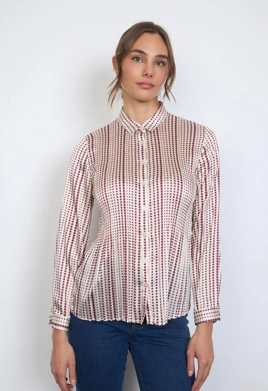 TINTA Fabiana Maroon Dot Blouse