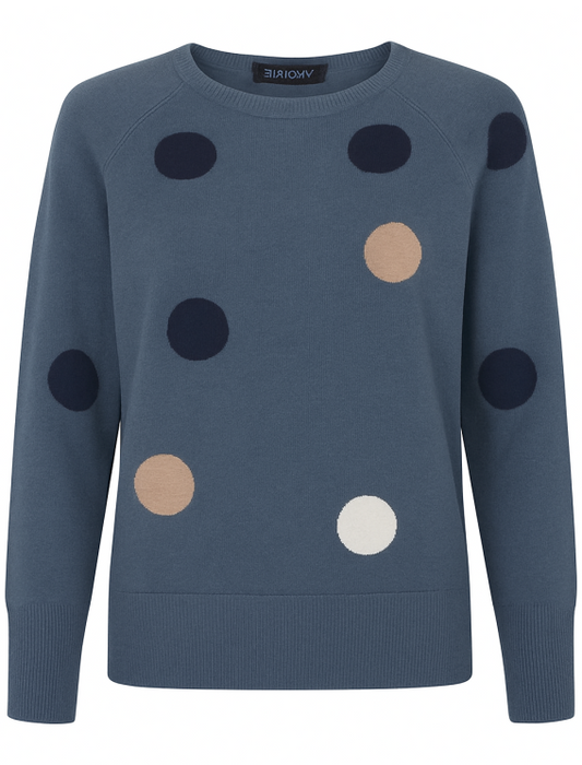 SUNDAY Blue Polka Dot Jumper