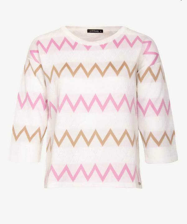 Gollehaug Pink and Beige Stripe Knit