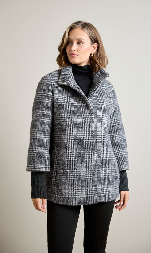 JUNGE Grey Check Coat