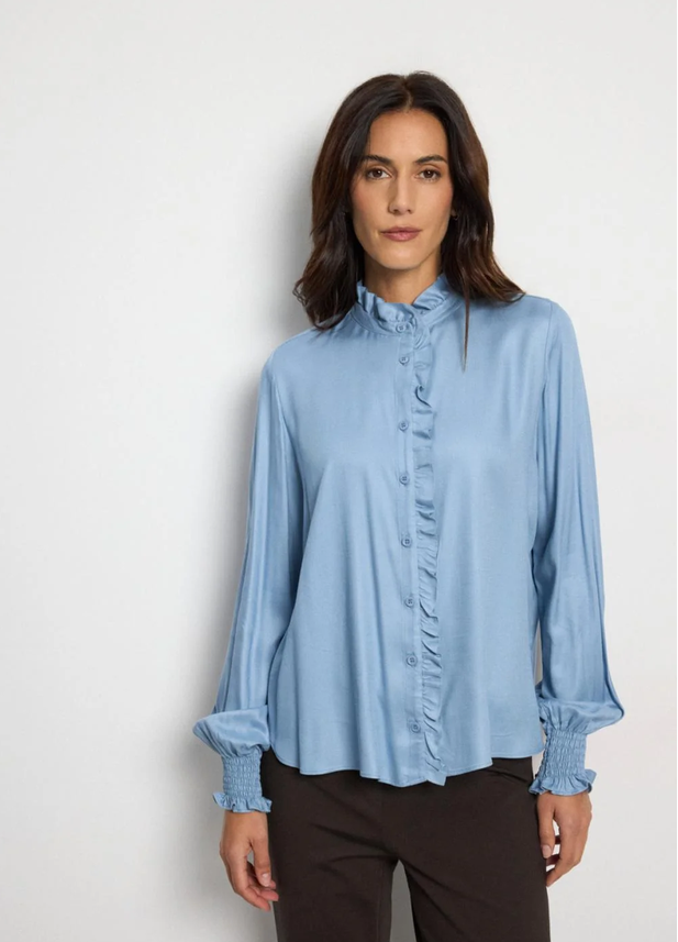 TINTA Blue Taina Ruffle Blouse