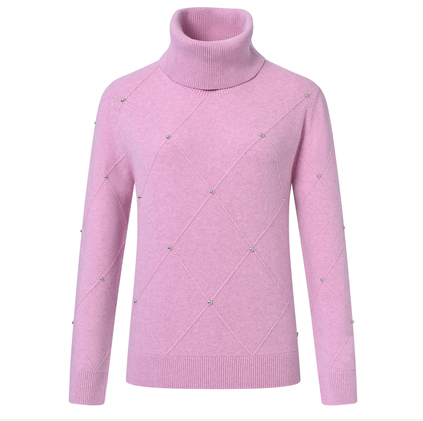 HV Society Pink Zara PoloNeck Knit