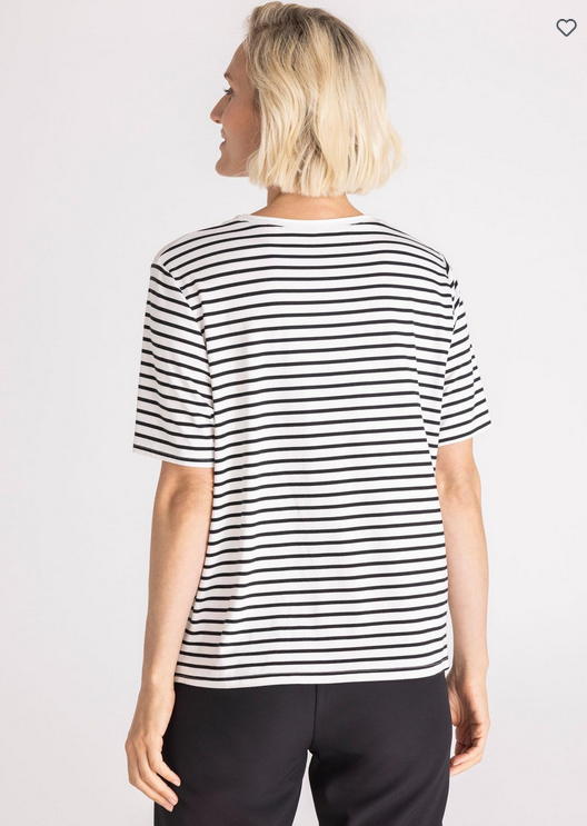 Frank Walder Green Stripe Jersey Top