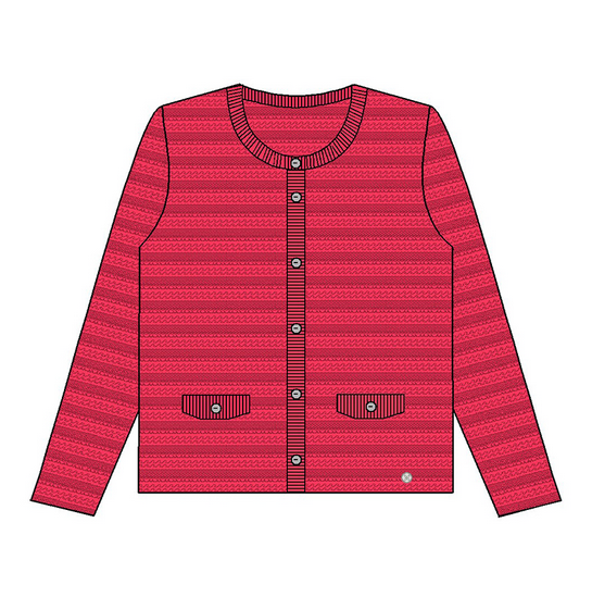 Gollehaug Button Up Red Knit Cardigan