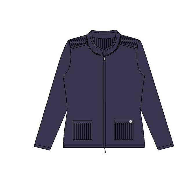 Gollehaug Navy Zip Up Knit Cardigan