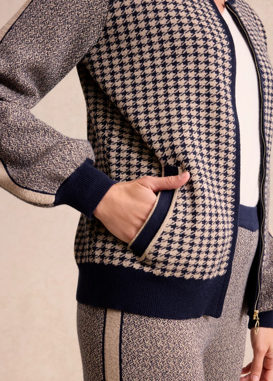 LEO&UGO Navy and Gold Knit Jacket