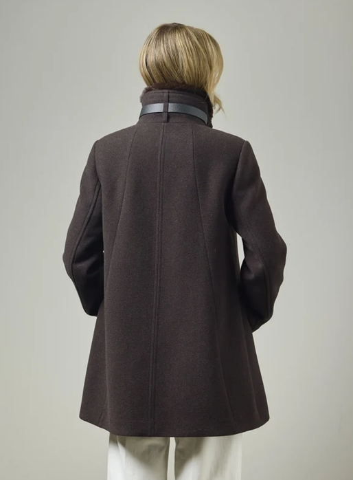 JUNGE Omega Wool Blend Espresso Coat