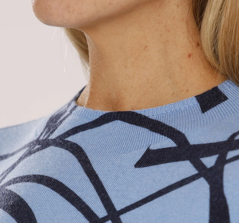 Gollehaug Blue and Navy Knit Jumper