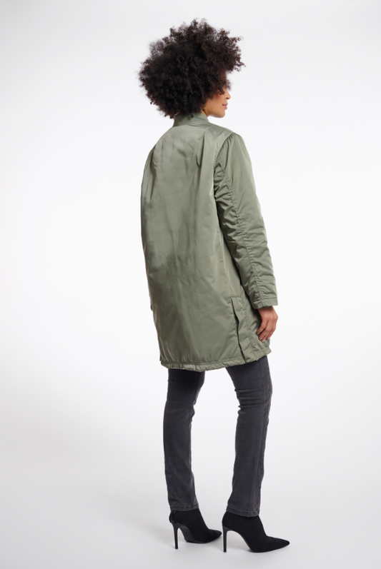 Rino&Pelle Green Longline Bomber Jacket