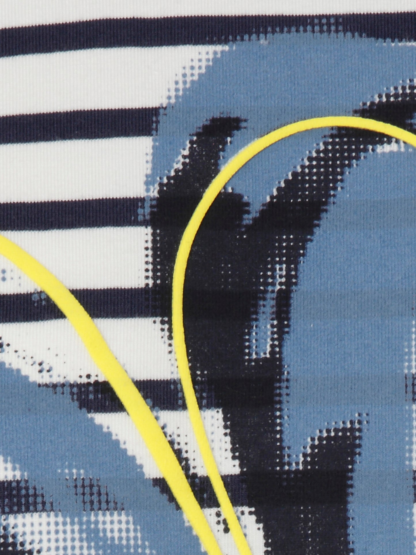 Via Appia Blue Flower Stripe Jersey Top