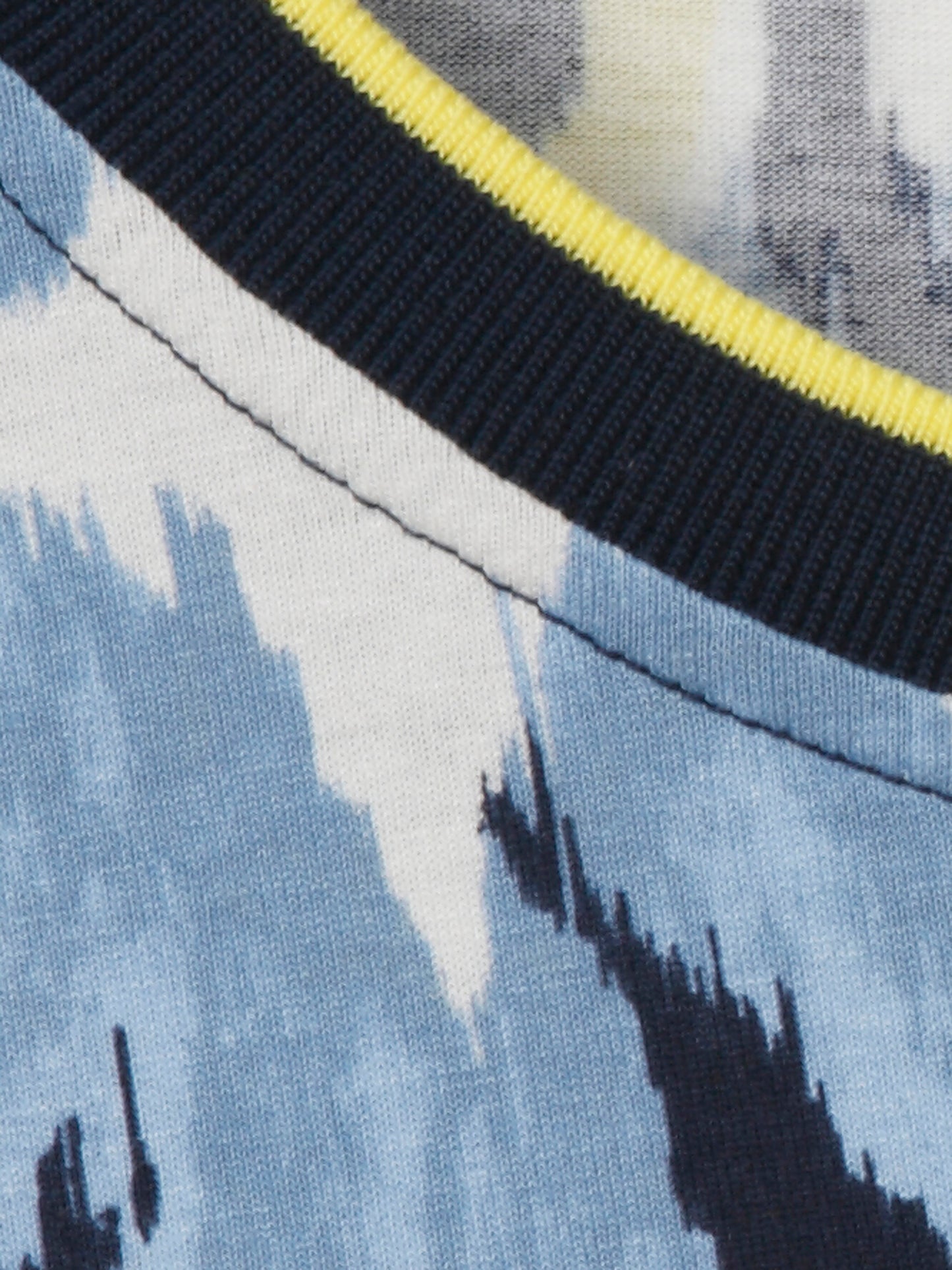 Via Appia Navy and Blue Printed T Shirt