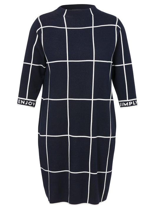 Via Appia Navy Knit Dress