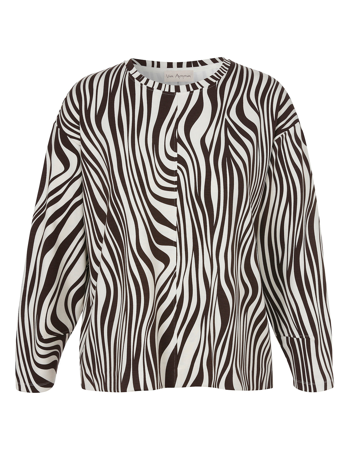Via Appia Brown Animal Print Top