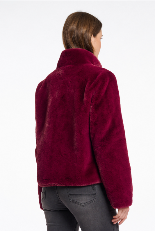 Rino&Pelle Burgundy Faux Fur Short Jacket