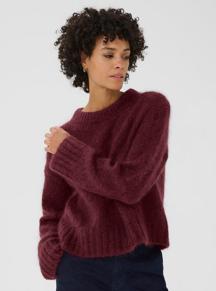 Part Two 70% Mohair Burgundy Jumper