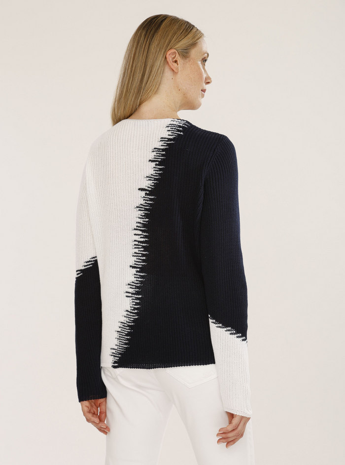 Gollehaug Navy and White Knit Jumper