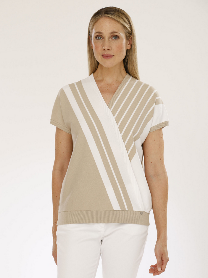 Gollehaug Cream and Beige Sleeveless Knit