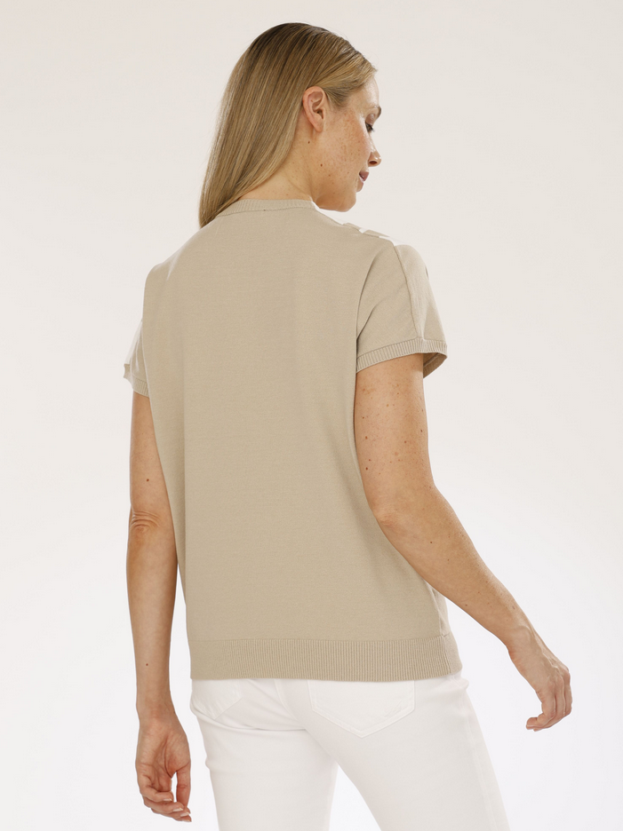 Gollehaug Cream and Beige Sleeveless Knit