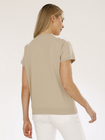 Gollehaug Cream and Beige Sleeveless Knit