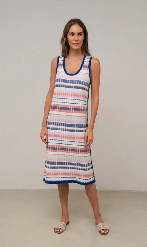 SCORZZO Multi Stripe Pastel Dress