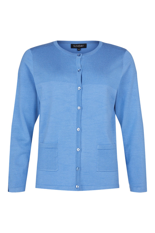 SUNDAY Blue Classic Button Up Cardigan