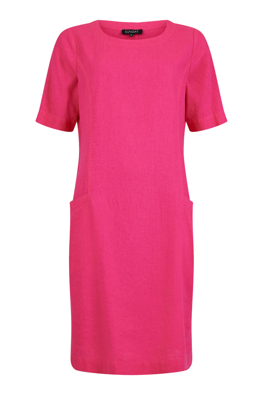 SUNDAY Fuchsia Jersey Pocket Dress