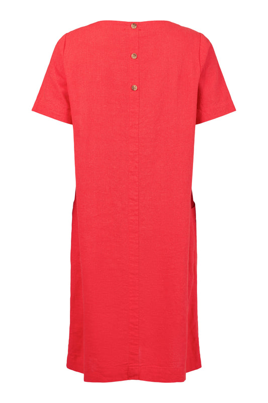 SUNDAY Vermillion Button Back Dress