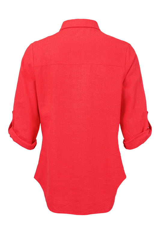 SUNDAY Vermillion Linen Shirt