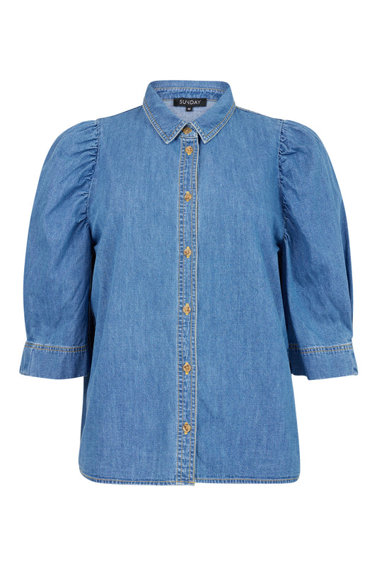 SUNDAY Puff Shoulder Denim Shirt