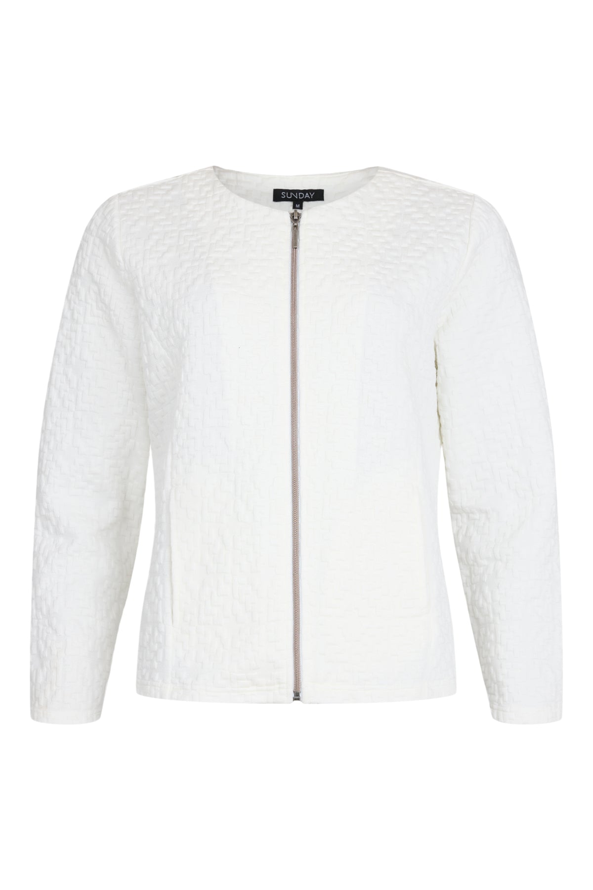 SUNDAY Textured White Knit Jacket