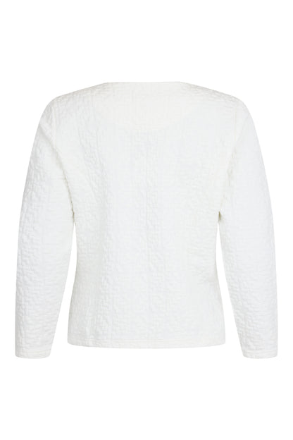 SUNDAY Textured White Knit Jacket
