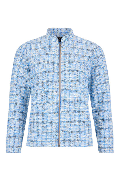 SUNDAY Blue Tweed Zip Jacket
