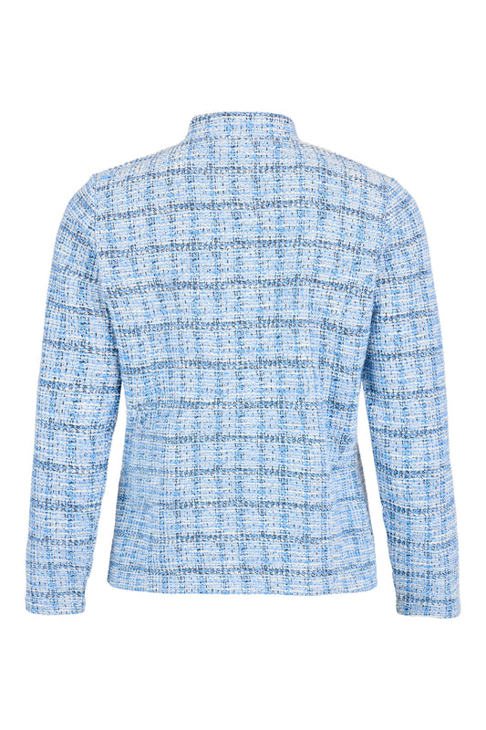 SUNDAY Blue Tweed Zip Jacket