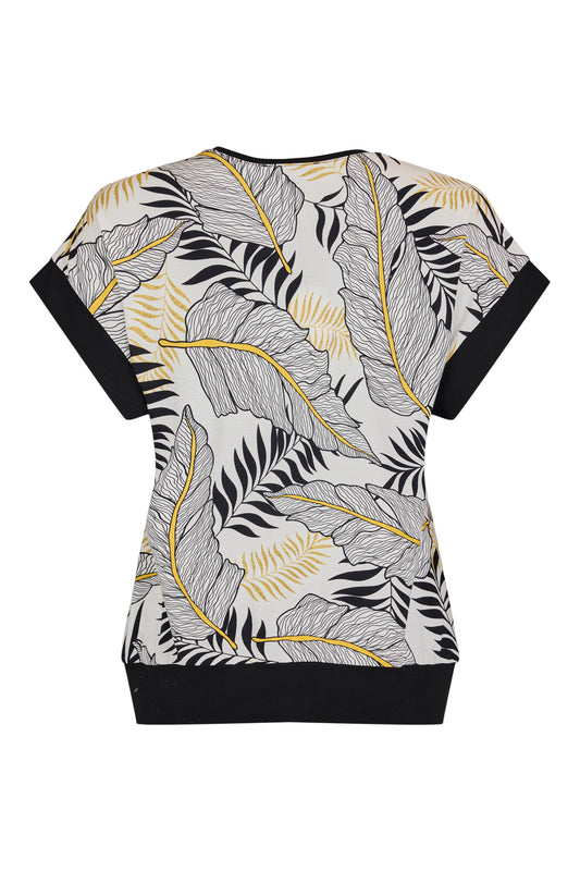 SUNDAY Black Trim Yellow Printed T-Shirt