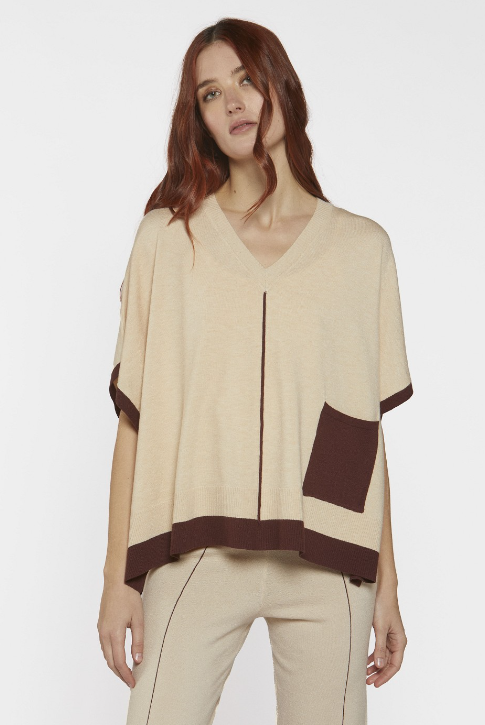 SCORZZO Cream Poncho