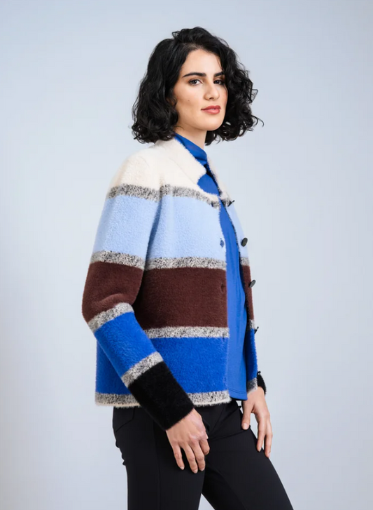 SCORZZO Blue Textured Cardigan