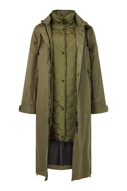 Frandsen Green Long Parka Coat