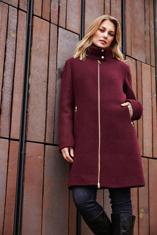 NORMANN Burgundy Wool Coat