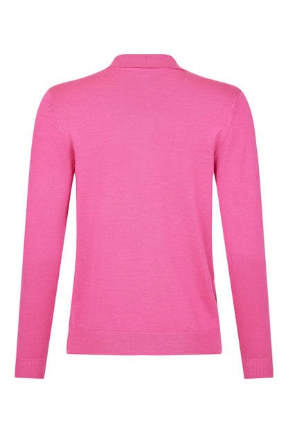 SUNDAY Pink Long Sleeve Polo Shirt Top