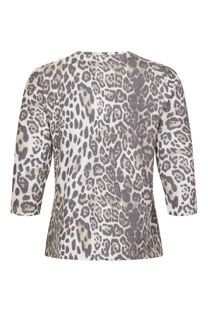 SUNDAY Grey Leopard Knit Jumper