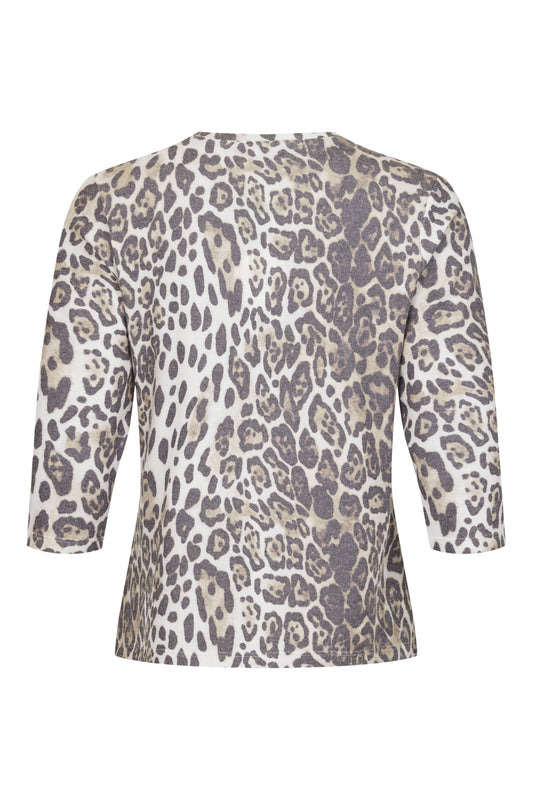 SUNDAY Grey Leopard Knit Jumper