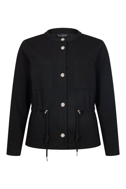 SUNDAY Button Black Jersey Jacket