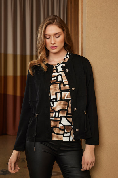 SUNDAY Button Black Jersey Jacket