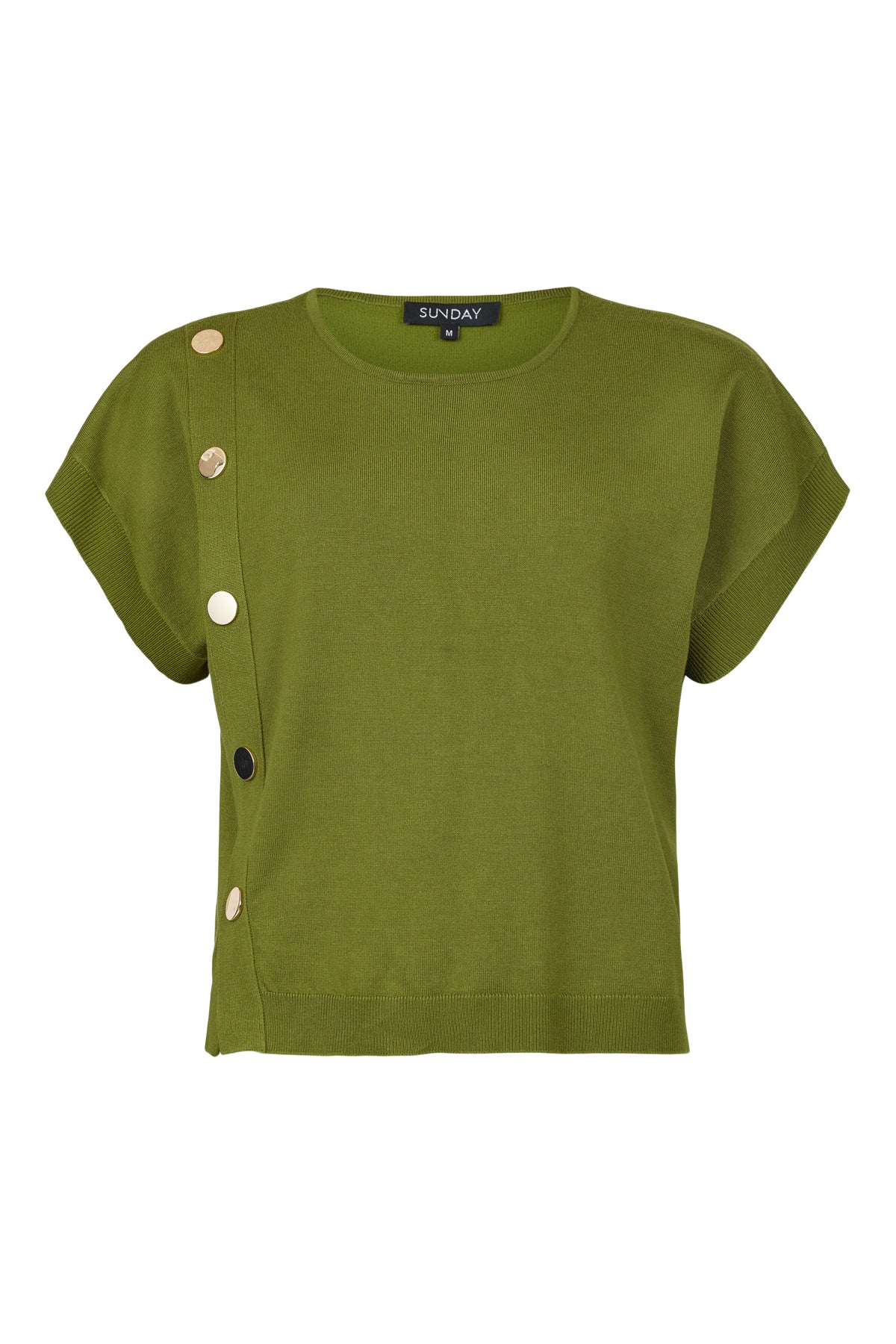 SUNDAY Green Short-Sleeve Knit Top