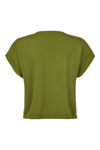 SUNDAY Green Short-Sleeve Knit Top