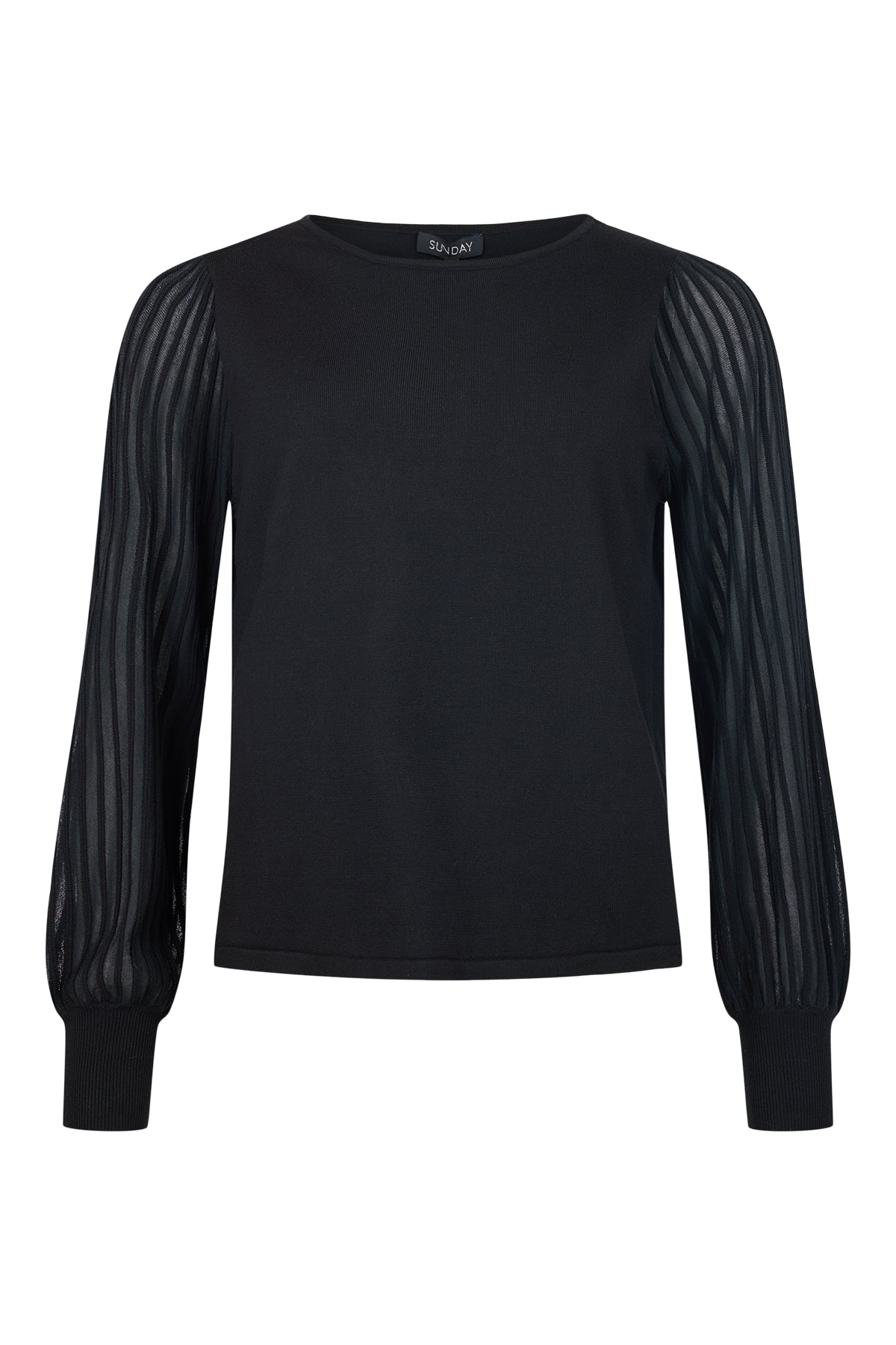 SUNDAY Black Pleated Blouse